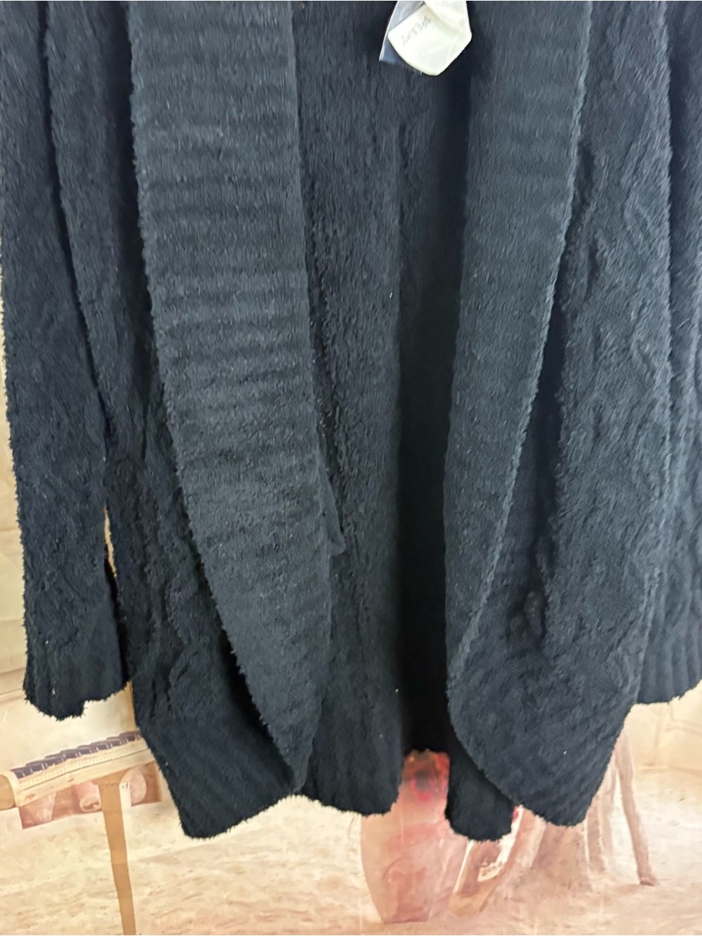NEW Barefoot Dreams Cozy Open-Front Black Women's Cardigan Sweater - Picture 4 of 9